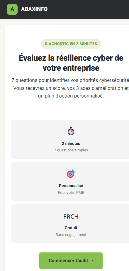 ABAXScan v1.0 — écran d'accueil